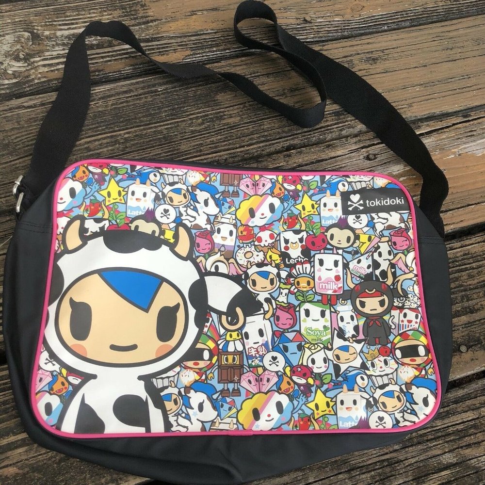 Tokidoki Messenger Bag Cross Body Purse Briefcase X Body Kawaii Black Pink Blue
